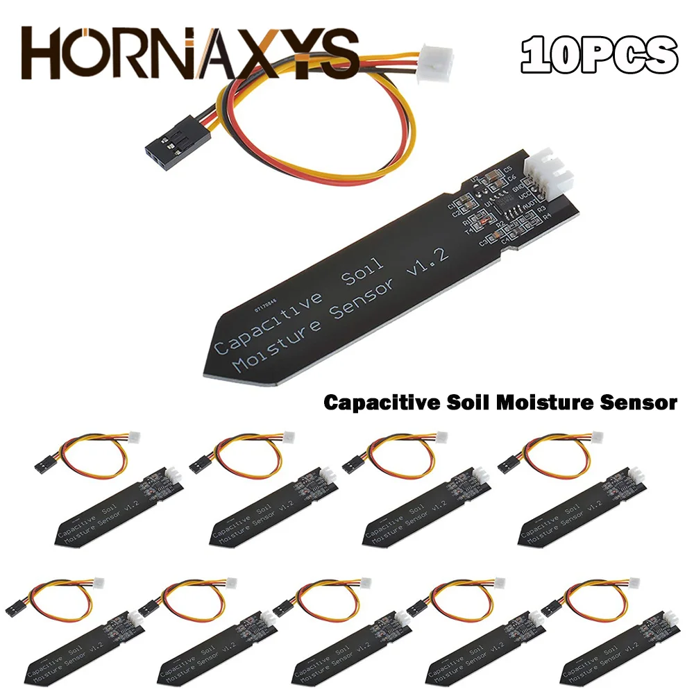 

10PCS/LOT Capacitive Soil Moisture Sensor Not easy to corrode Wide Voltage Operation With Wire For arduino