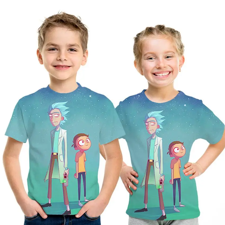 Новейший стиль футболка с короткими рукавами и 3D принтом Рикки Морти для