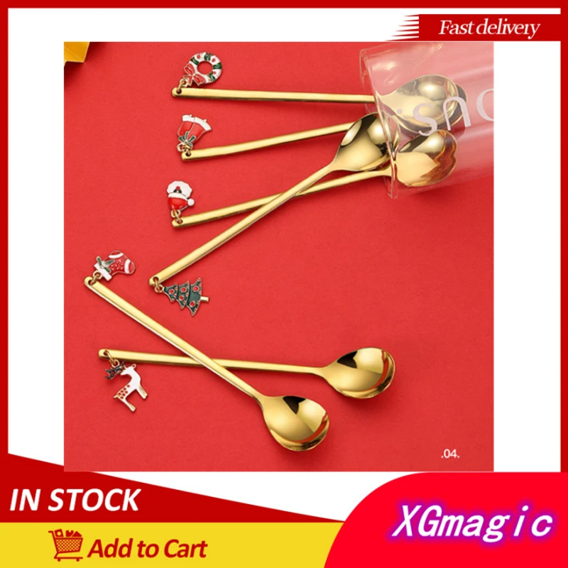 Рождественская ложка из нержавеющей стали украшения для рождевечерние на новый