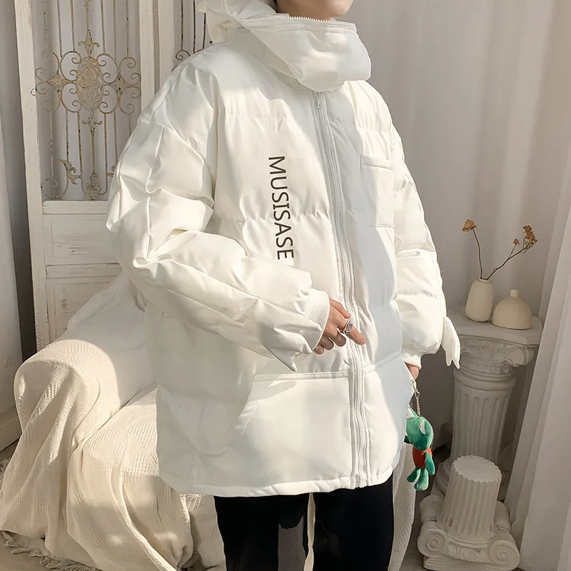 Lovers Thicken Cartoon Hooded Cotton Jacket Men's Autumn and Winter Korean Trendy Brand Design Loose Bread Jacket Harajuku Coat