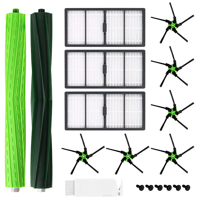 

Promotion!Suitable for Irobot Sweeping Robot Replacement Parts 18-Piece Assembly Angle Brush Filter and Multi-Surface Rubber Bru