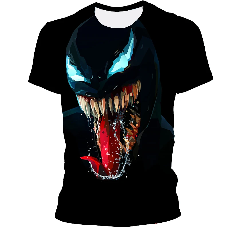 

Spring 2021 new 3D movie print venom short sleeve fun fashion style T-shirt for men and women