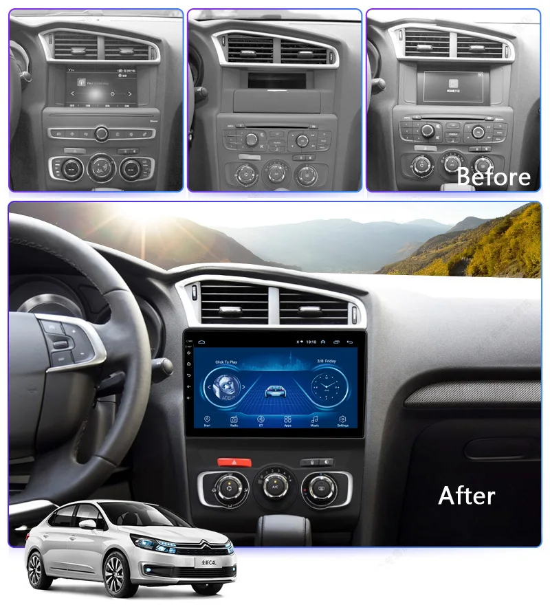 2 Din Android Авторадио GPS навигация мультимедийный плеер для Citroen C4 C4L DS4 2012-2017 Aftermarket Auto