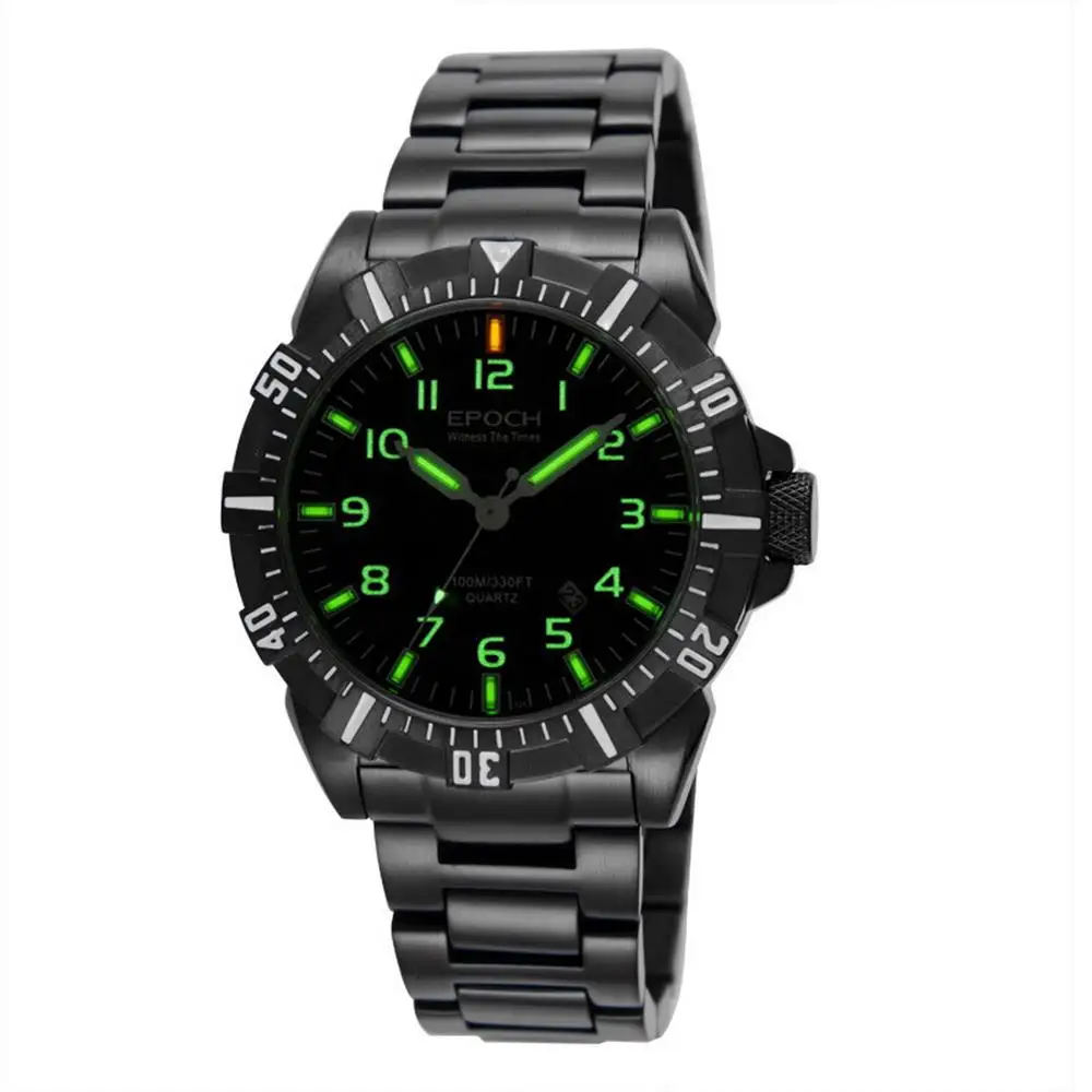 Мужские военные наручные часы, мужские тритиевые часы EPOCH sport T25 светящиеся водонепроницаемые наручные часы Мужские Аналоговые erkek kol saati 6020G