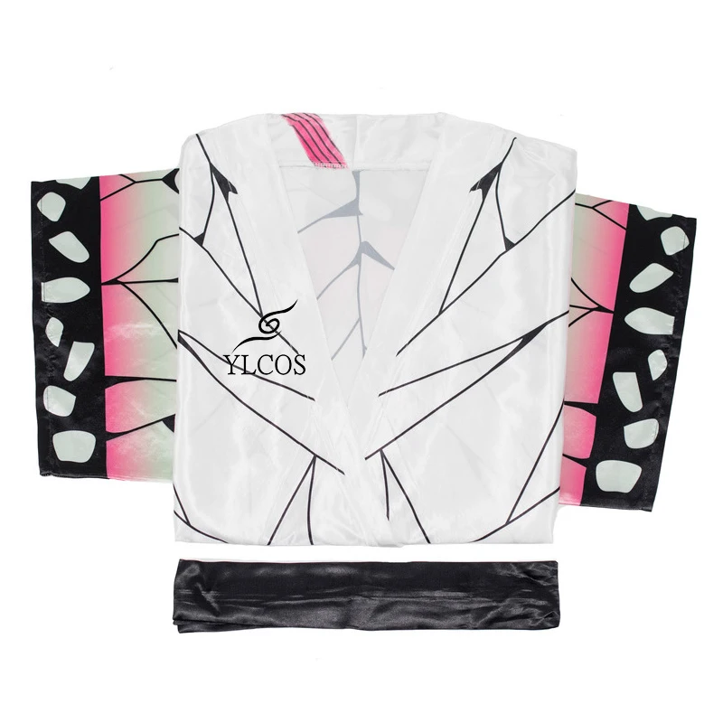 

Anime Costume Demon Slayer Kochou Shinobu Silk Pajamas For Women Girls Home Sexy Suit