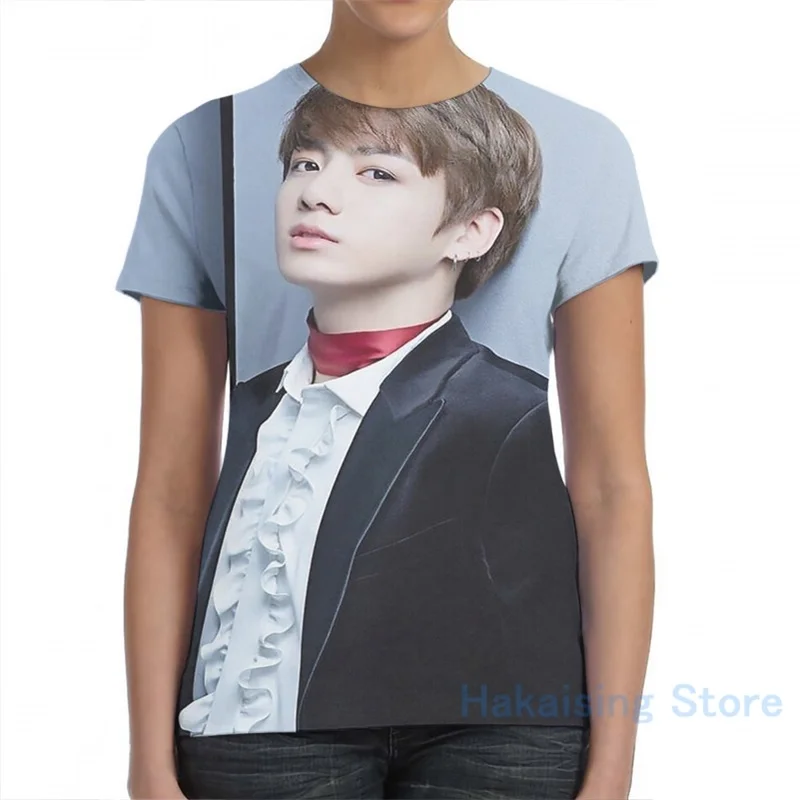 Футболка Jungkook с принтом для мужчин и женщин модная тенниска коротким рукавом