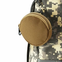 mini tactical edc pouch key coin earphone holder military zipper pocket round components bag with carabiner outdoor sport bag