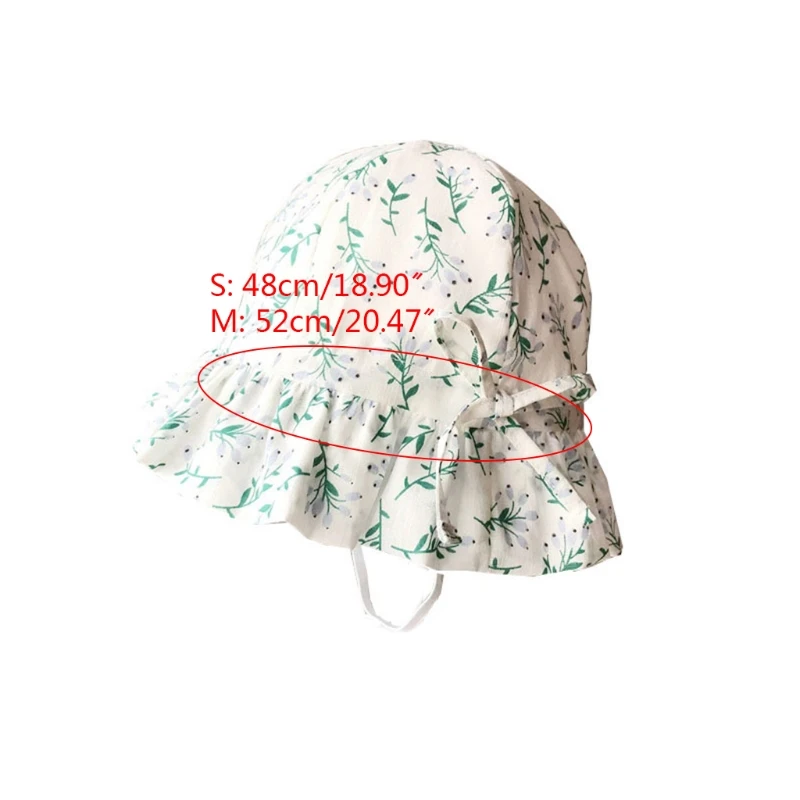 

Baby Cotton Floral Printing Sun Hat Infant Wide Brimmed Bonnet Newborn Photograpy Props Head Accessory