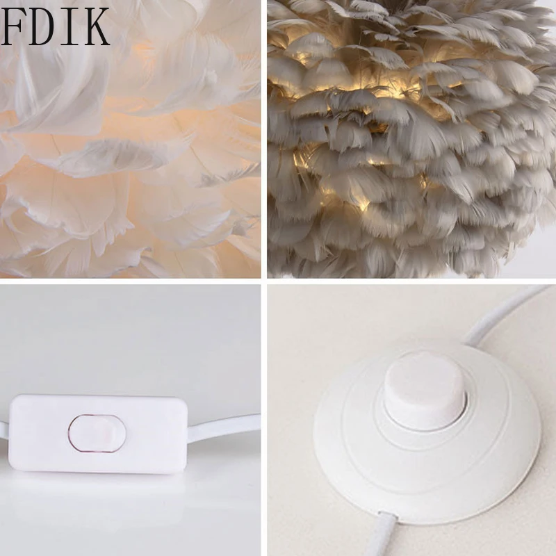 Feather Floor Lamps Loft Led Standing Lamp for Bedroom Living Room Nordic Decoration Home Mirror Light Wedding Luminaire | Лампы и