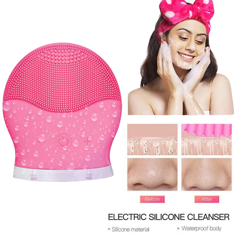 Водонепроницаемая электрическая ультра звуковая Очищающая щетка для лица