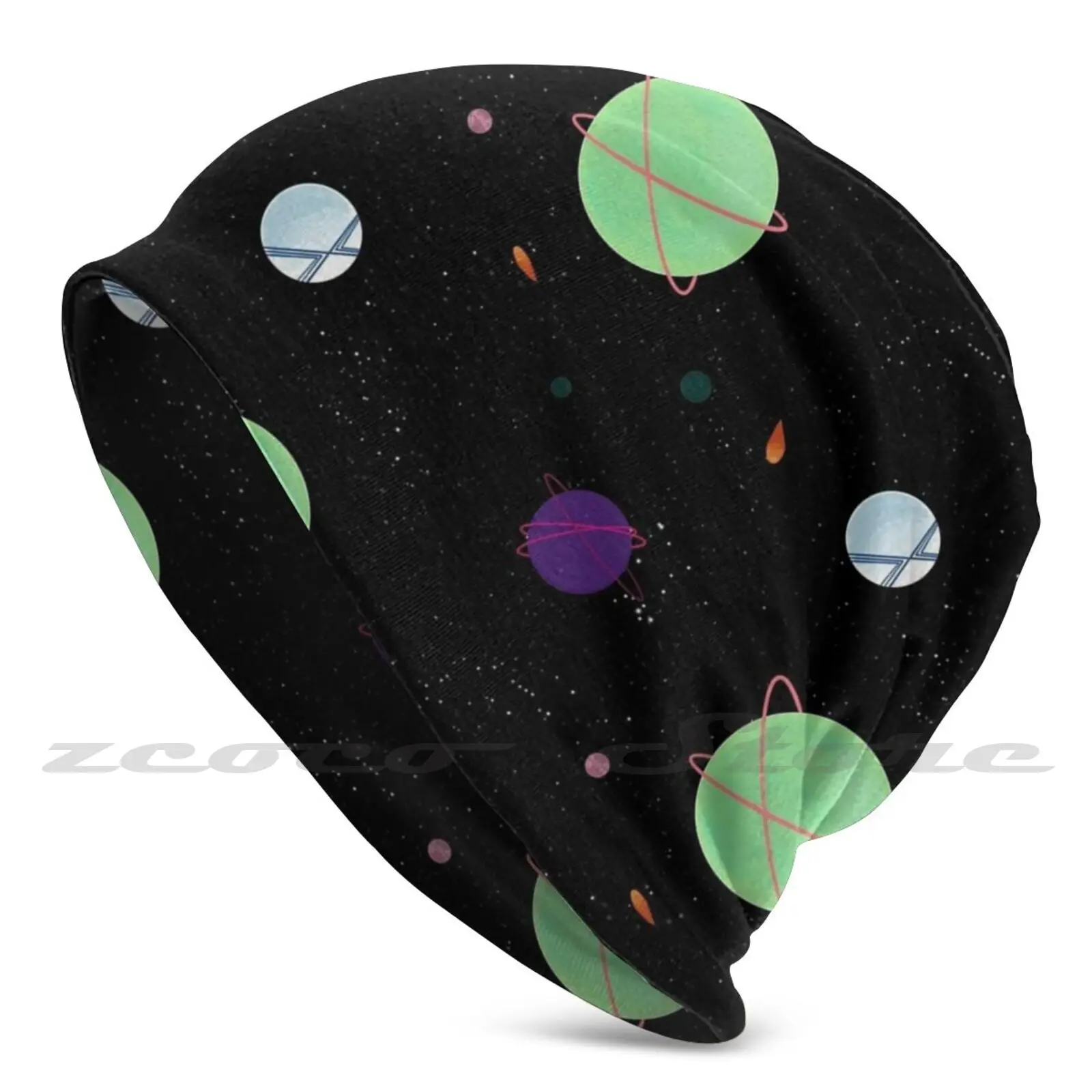 

Вязаные шапки с персонализированным рисунком космоса и планет, эластичная мягкая шапка, космос, звезды, планеты, милая эстетика