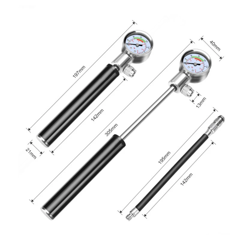 Портативный мини велосипедный насос шланг 210PSI Горная дорога велосипед шин с