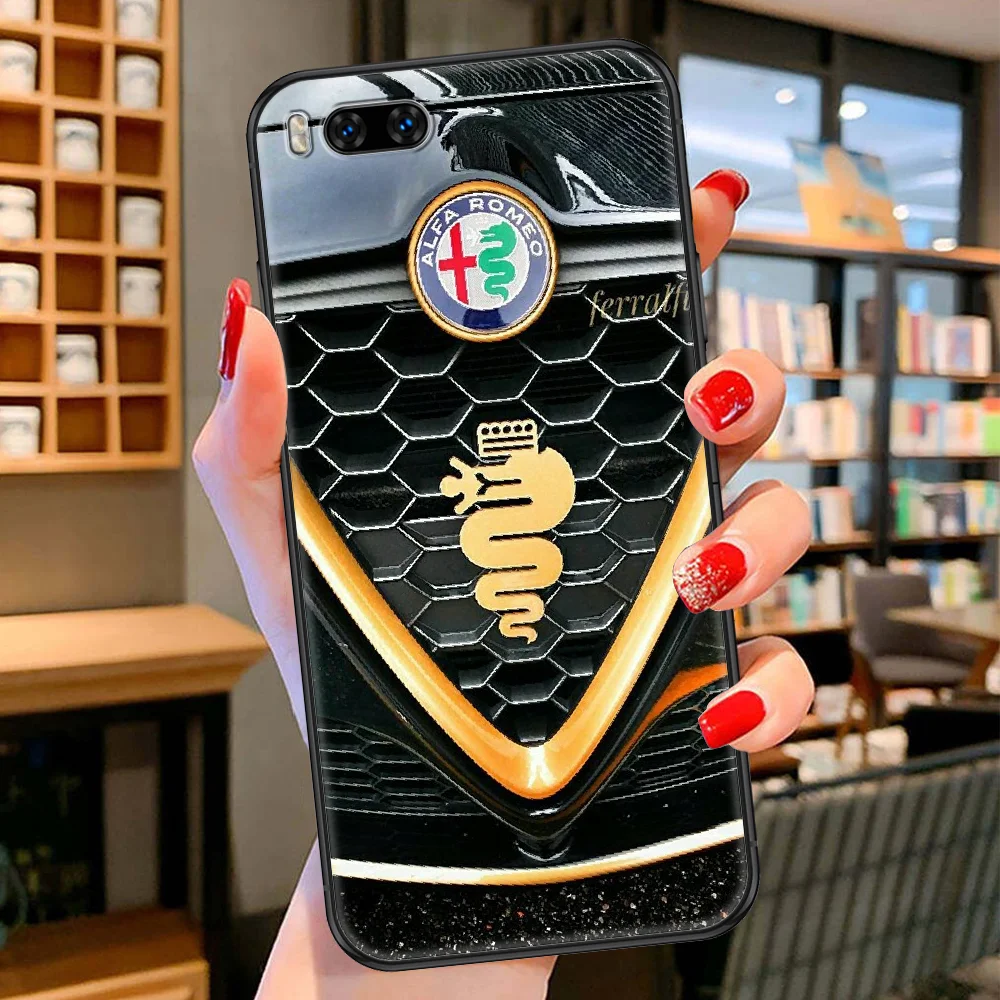 Italy Car Alfa Romeo Phone case For Xiaomi Mi Max Note 3 A2 A3 8 9 9T 10 Lite Pro Ultra black tpu Etui silicone cell cover soft | Мобильные