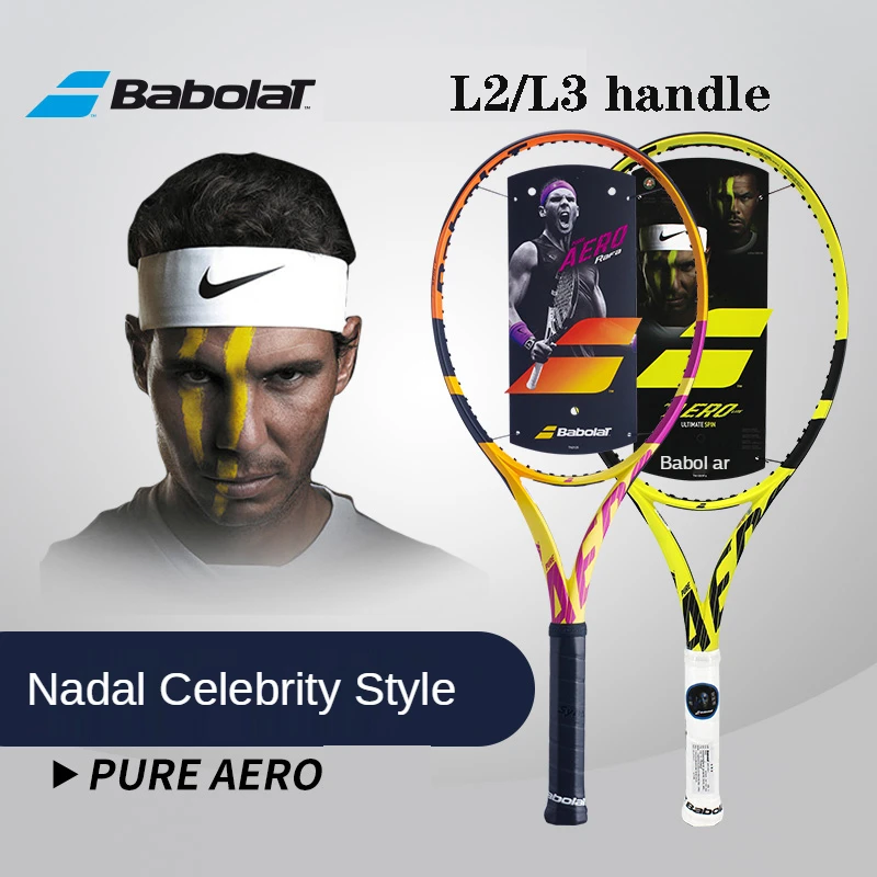 

New BABOLAT Nadal PURE AERO RAFA L2/L3 Grip Carbon Fiber Professional Tennis Racket Full Carbon Fiber Tennis Racket With Bag