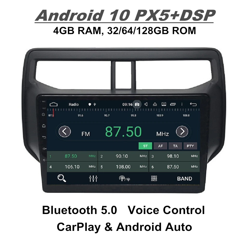

4gb+128gb DSP 9" Android 10 Car Radio DVD GPS Navigation Bluetooth 5.0 WIFI for Toyota Rush 2018 2019 Multimedia Player
