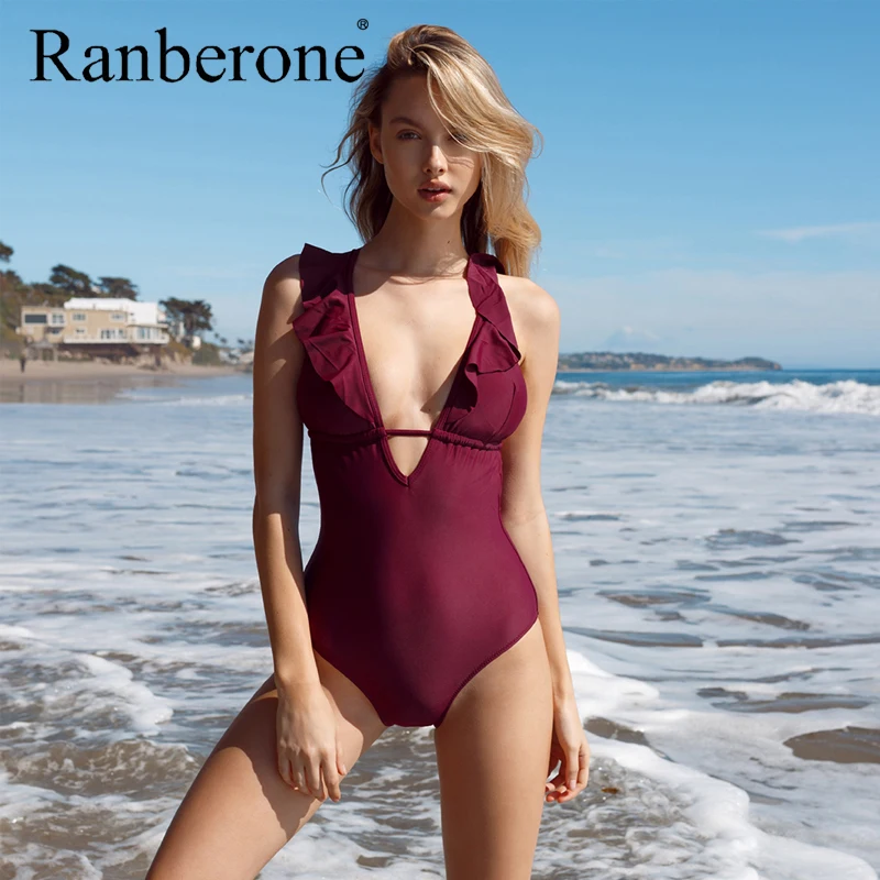 Женское бикини 2020 сексуальный цельный костюм купальник женский монокини с v