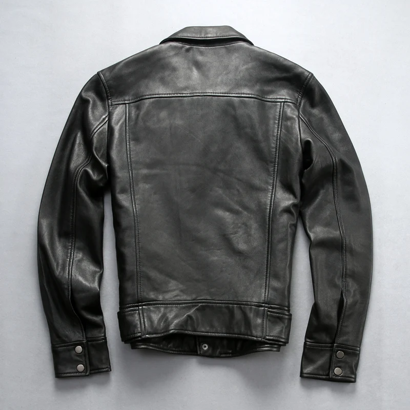 

Winter Autumn and New Genuine Leather Men Casual Turn-down Collar Leather Jacket Motorcycle Sheep Leather Jacket Male