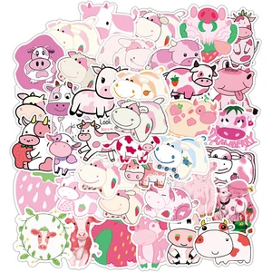 50 шт. с милым клубничным принтом корова Животные мультфильм Стикеры для ноутбука скейтборд Чемодан наклейки на холодильник в стиле граффити Стикеры s F4