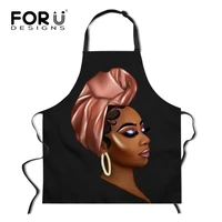 foruesigns art african black girl printed women kitchen sleeveless apron chef cooking accessories apron cool bbq oil proof apron