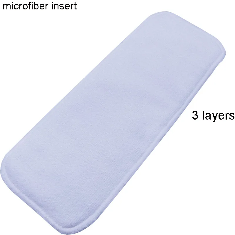 3 layers microfiber Многоразовые угольно-Бамбуковые Вставки Детские Тканевые пеленки коврик бамбуковый хлопковый подгузник вставки пеленальные вкладыши угольный вкладыш - Цвет: 3 layers microfiber