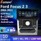 Eunavi Android 10 автомобильный Радио мультимедийный видео плеер для Ford Focus 2 3 Mk2 MK3 2004 2005 - 2011 хэтчбек GPS 2Din 2 Din Carplay