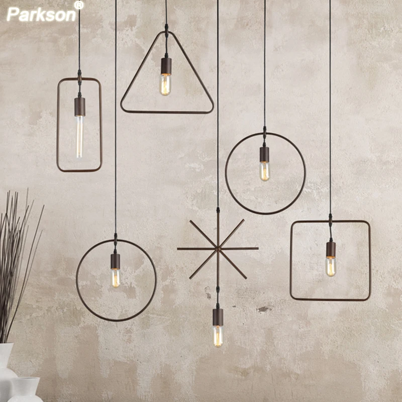 Ретро подвесной светильник винтажная металлическая Геометрическая графическая