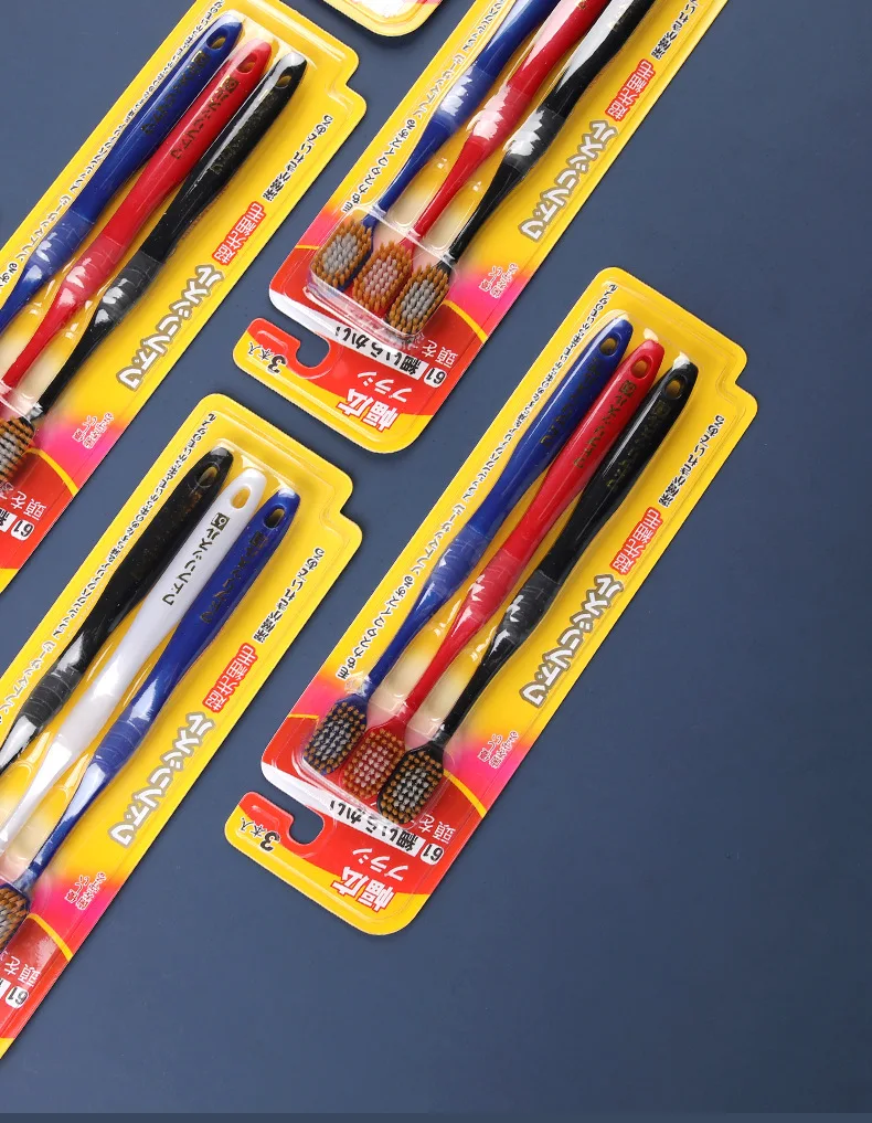 Японская зубная щетка с мягкой щетиной широкой головкой для взрослых