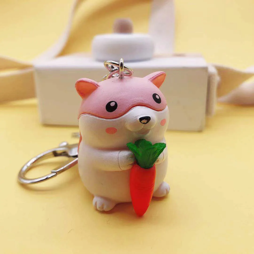 Cartoon animation creative PVC cute ground rat keychain ladies bags men mobile phone car pendant small gifts