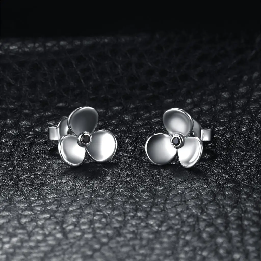 JewelryPal ace 925 серебро Винтаж элегантность Подлинная черный спинной серьги-гвоздики подарок для Для женщин и девочек Лидер продаж