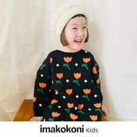 2021imskokoni childrens new tulip pullover dress autumn womens long sleeve 21736