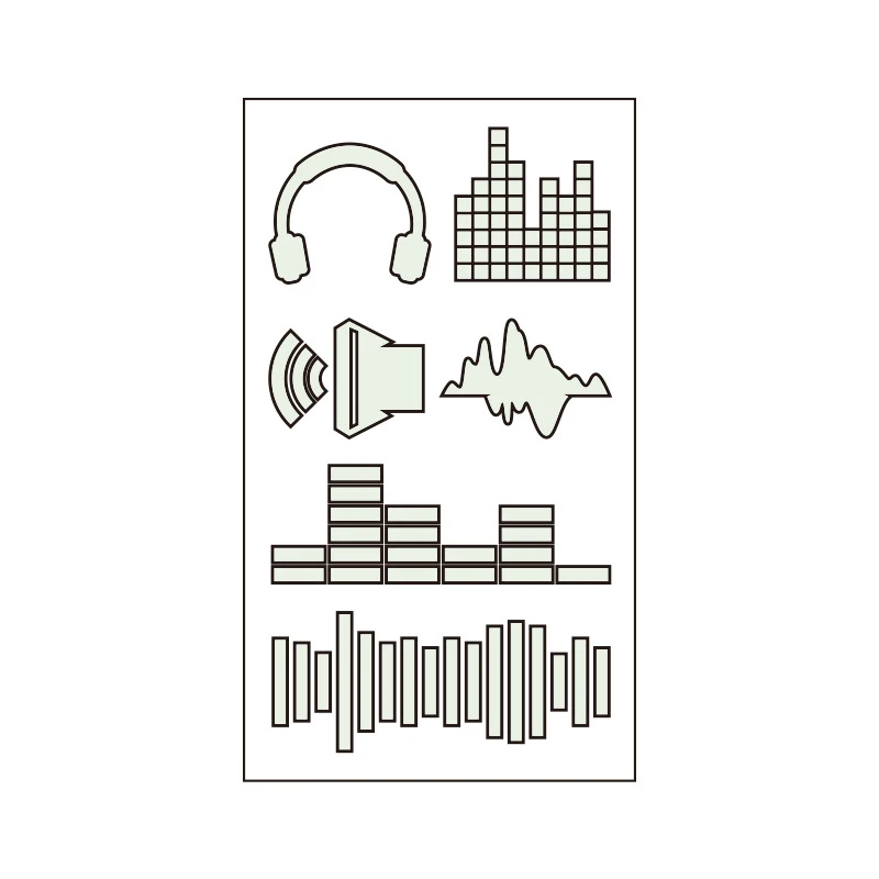 Водонепроницаемая Временная светящаяся тату наклейка Громкость звукового графа