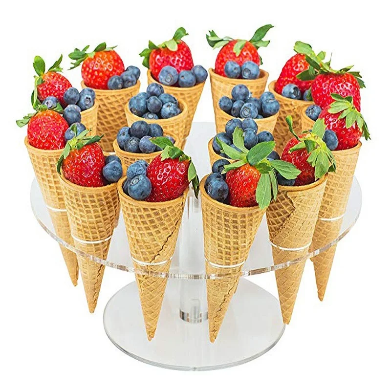 

16-hole Transparent Acrylic Ice Cream Cone Holder Popcorn Display Holder Bouquet Bottle Display Shelf Dried Flower Display Stand