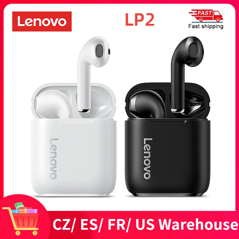 

Lenovo LP2 Wirless Bluetooth 5.0 Earphones Stereo Bass Touch Control Wireless Headphone Sports Earbuds Waterproof Headset Mic