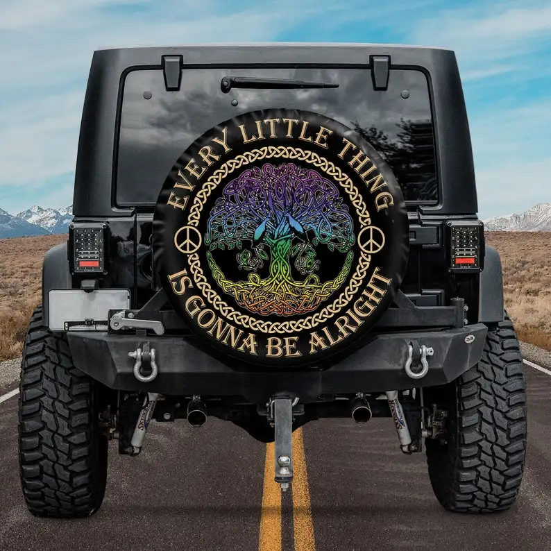 

Every Little Thing Is Gonna Be Alright Spare Tire Cover For Car - Car Accessories, Custom Spare Tire Covers Your Own,