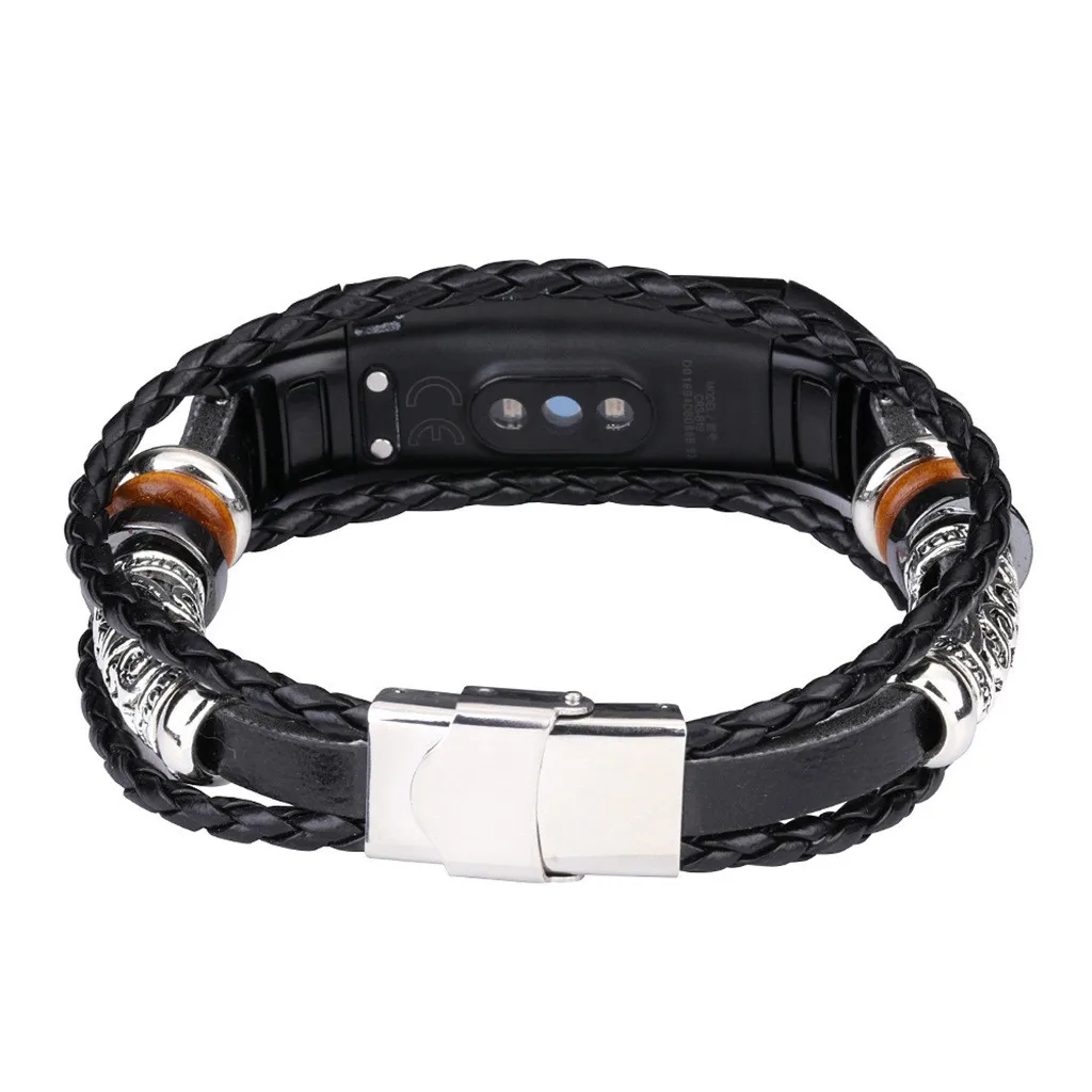 OMESHIN сменный кожаный браслет для часов Плетеный ремешок Huawei Honor Band 5/4826