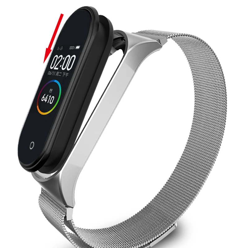 Металлический ремешок для XiaoMi band 4 или 3 магнитный браслет из нержавеющей стали