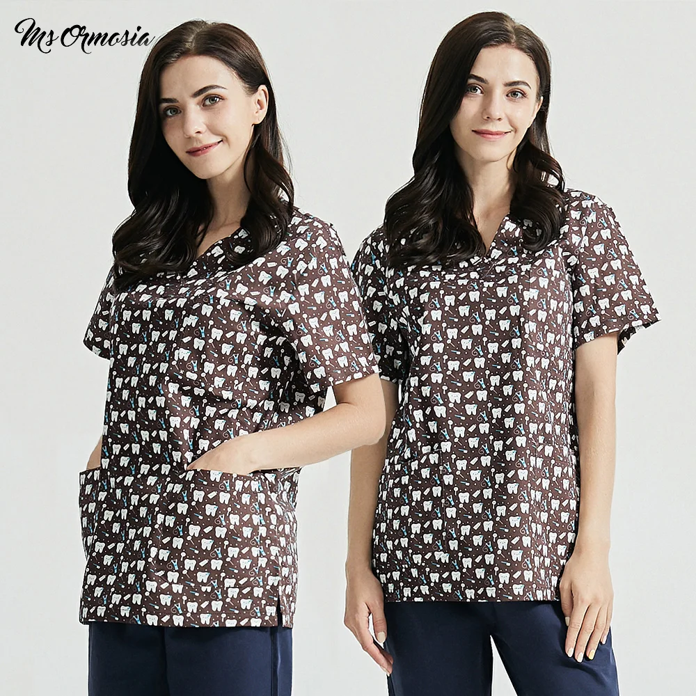 Мужская Рабочая одежда с v образным вырезом и принтом зубов топы коротким рукавом