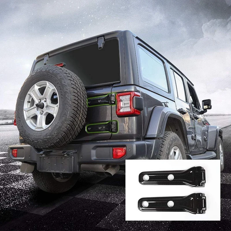Car Spare Tire Tailgate Door Hinge Covers Trim Stickers for Jeep Wrangler JL 2018 Up (Carbon Fiber) | Автомобили и мотоциклы