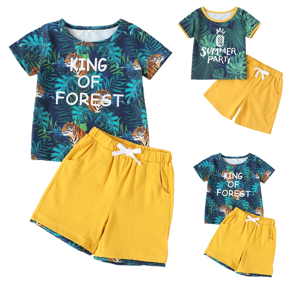

Baby Girls Toddler Tiger Print Short Sleeve T Shirt+Shorts Kid Outfit Summer Set