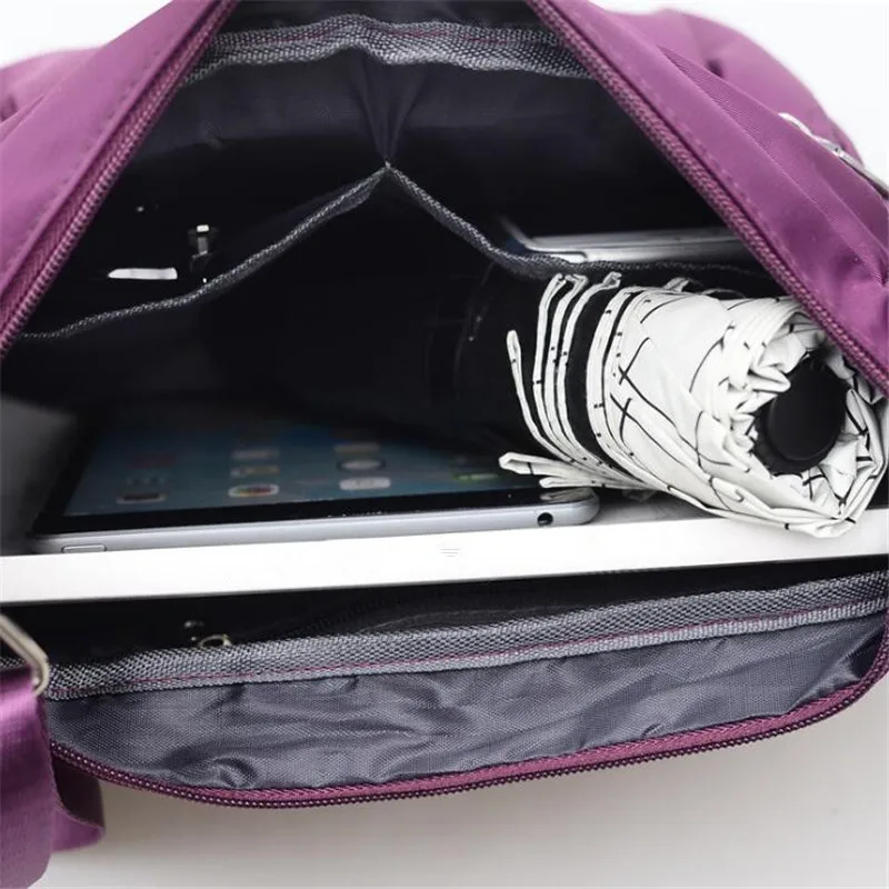 

Nylon Diagonal Cross Bag Youth Fashion Casual Version Ladies Large Capacity Waterproof Shoulder Bag Solid Color Bag