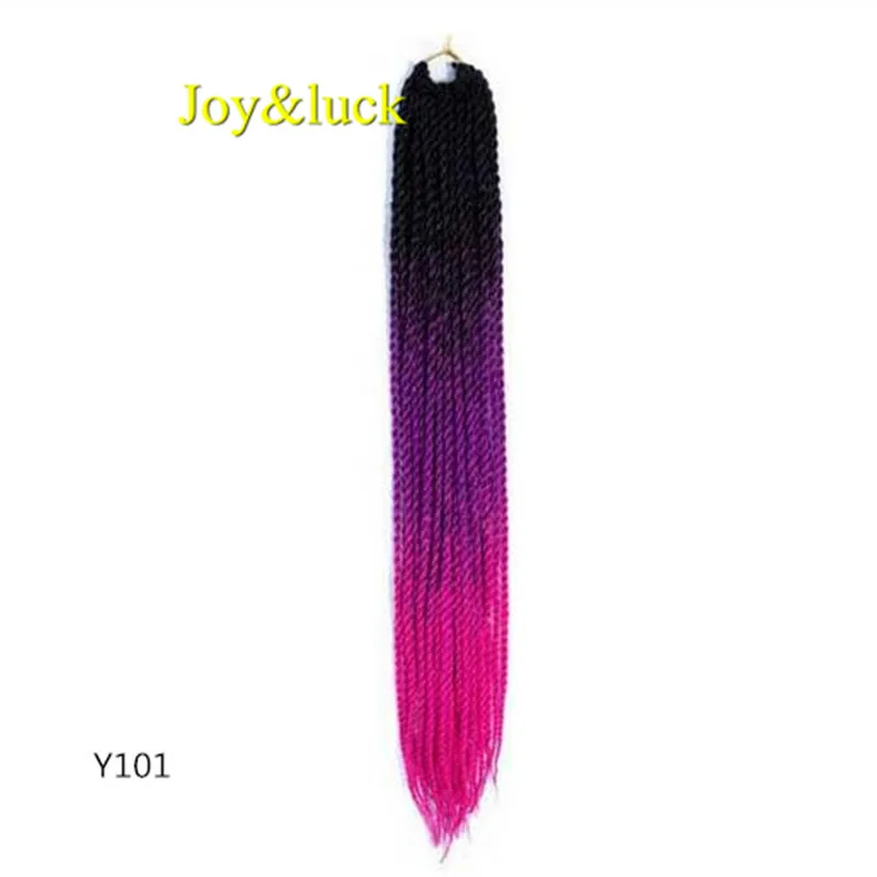 Y101 Joy& luck 24 дюйма Сенегальские закрученные крючком косички 30 прядей синтетические волосы для наращивания плетение волос - Цвет: Y101