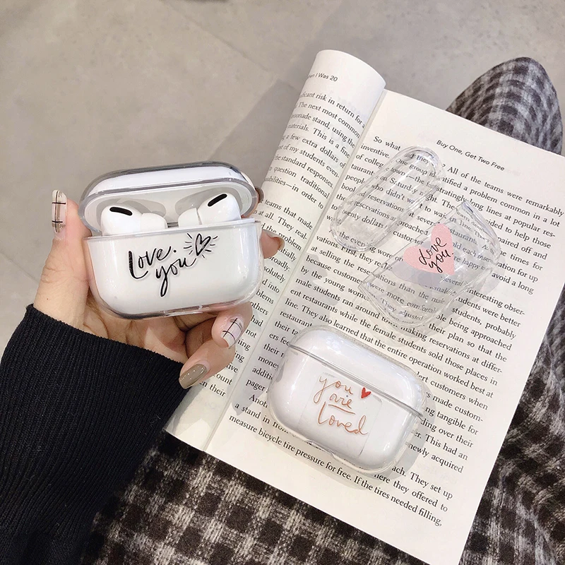 Забавный милый чехол для Apple Airpods Pro прозрачный жесткий 2/1 мультяшный наушников