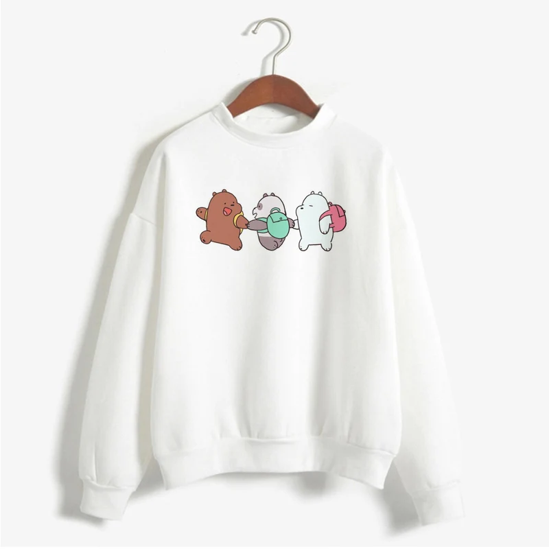 Harajuku Kawaii We Bare толстовка с медведем Женская Повседневная Милая Толстовка Padan Женский пуловер для девочек белый розовый негабаритный свитер с капюшоном одежда - Цвет: 12