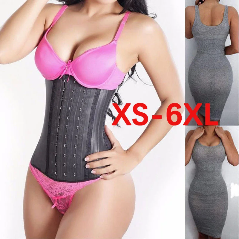 

Weight Loss Body Shaper Latex Waist Trainer Cincher Trimmer Hourglass Belt Women Shapewear Corset Long Torso Fajas 9 Steel Bone