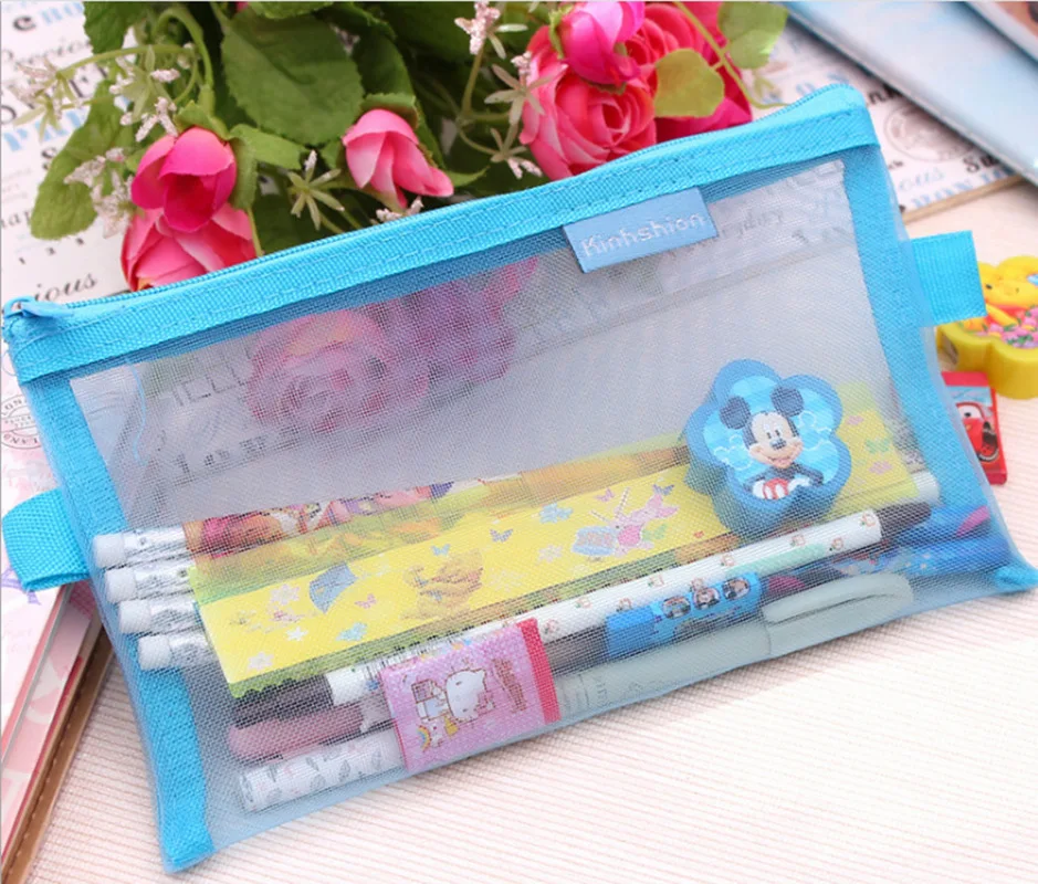 Пенал для карандашей нейлоновый сетчатый прозрачный большой емкости | Дом и сад