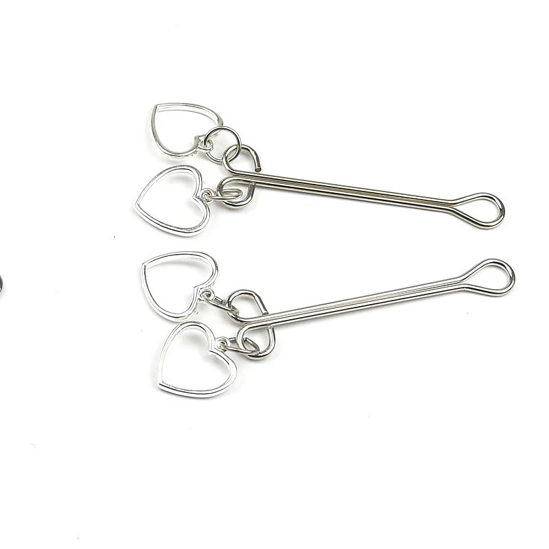 1 пара металлические зажимы для сосков в форме сердца