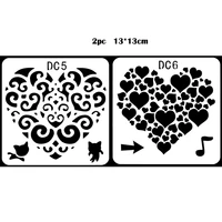 2pc love heart stencil diy for wall painting template scrapbooking stamping embossing paper card flower office school supplies