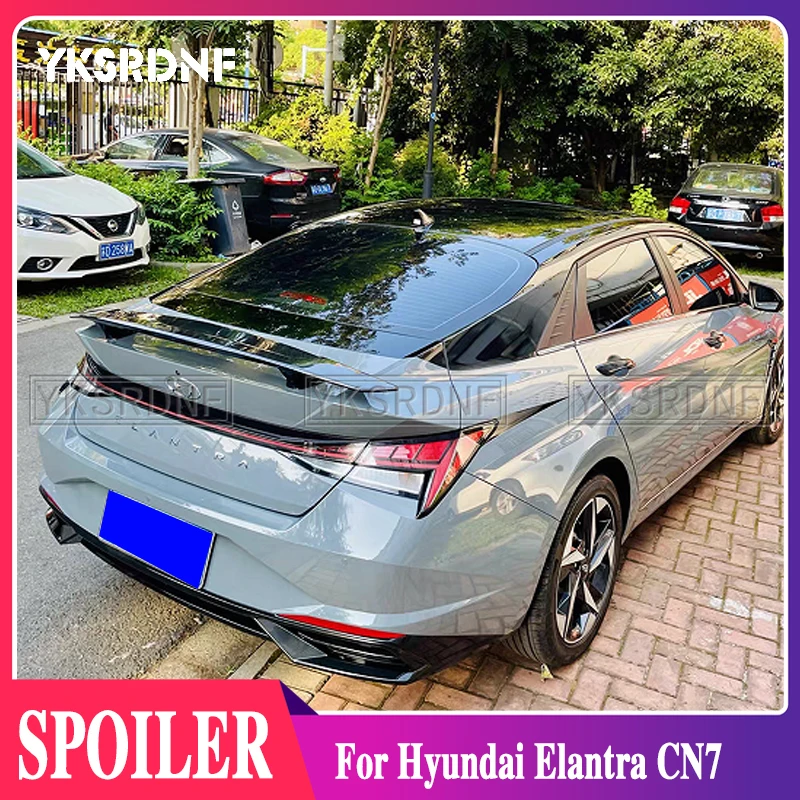 

Задний спойлер для Hyundai Elantra Avante CN7 2020 2021 ABS, воздушный черный задний спойлер для багажника, аксессуары для украшения автомобильного хвоста