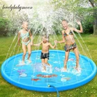 Детский игровой коврик для воды 100170 см, искусственная лужайка для детей, летние игры для бассейна, Забавный водяной коврик с распылителем, игрушки