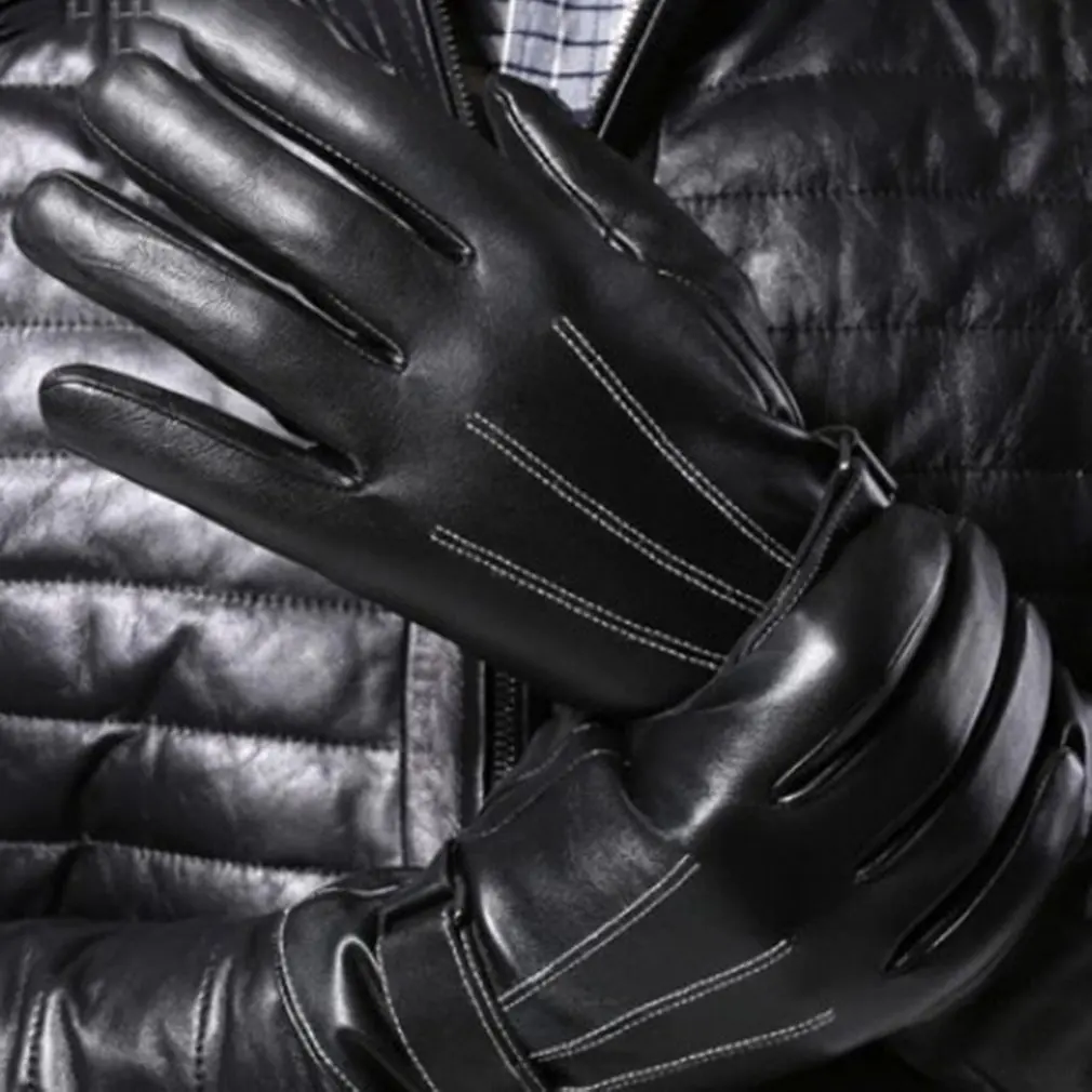 

Touch Screen Leather Gloves Men's Upgrade Leather Gloves Touch Screen Sheepskin Men's Leather Gloves Seven-character Men's